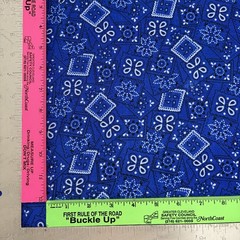 Fabric By The Yard – Blue Bandana – 43” Wide – cotton/synthetic blend