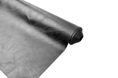 Bobeey 1 Yards 54 X 36 Black Faux Leather Fabric Distressed Bark Texture Soft