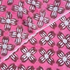 By The Yard Natural Cotton Hand Block Printed Fabric Women Girls Dress Fabric
