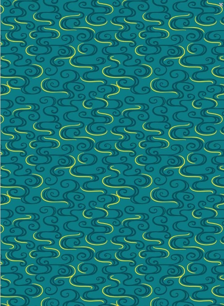 Asian – Year of the Dragon – Dragon Swirls – LEIA-864-2 – TEAL – By Half Yard