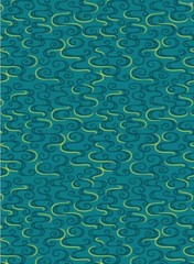 Asian – Year of the Dragon – Dragon Swirls – LEIA-864-2 – TEAL – By Half Yard