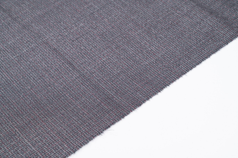 Vintage 100% Wool Fabric – 2.8m – 270g – Mid-Grey Micro-Check Suiting