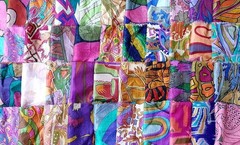 ABB 15 pcs 8″x8″ Silk Sari Fabric Squares Scrap Material for Crafts DIY Decor