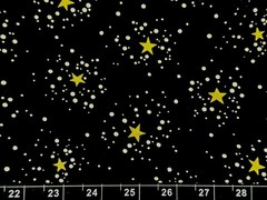 Tina Scrap 9″x21″ Christmas Shooting Star Winter Dots Gold Black Cotton Fabric
