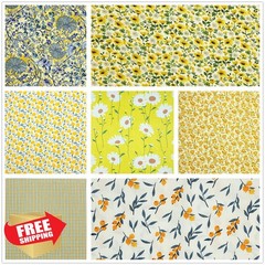SZRUIZFZ Fall Quilt Fabric Squares Yellow 42 Pcs