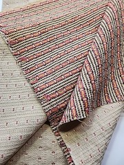 1.5yds X 52.5″w Tiny Bee Print Jacquard Woven Beige Sewing Upholstery Fabric