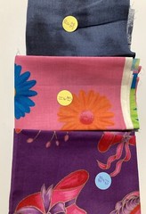 Lot of 14 Fabric Scraps Bright Floral Calico Kittens DucksTonal Route 66 Red Hat