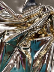 Light Gold 54″ Wide Upholstery Chrome Mirror Reflective Vinyl Fabric By The Yard