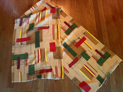 Vintage 60-70’s Fabric Mid Century Abstract Geometric Print-2.5 yds, 40”W