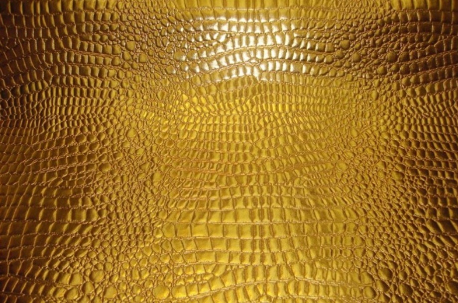 vinyl upholstery faux leather Crocodile faux vinyl Gold fabric BTY 54″ ROLLED