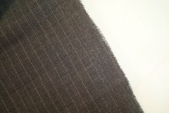 2.38 yds Luxury WOOL FABRIC Super 120s Suiting 7 oz Gray Stripe 86″ BTP