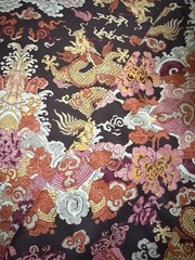 Schumacher 178053 Magic Mountain Dragon Aubergine Linen Blend Fabric 3 Yards