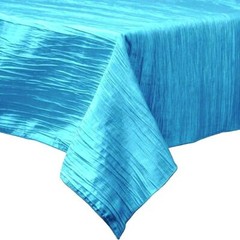Square Light Weight Accordion Design Crushed Taffeta Seamless Table Overlay.
