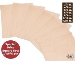 Veg Tan Cowhide Tooling Leather 3-11oz (1-4.8mm) Pre-Cut Special Bundle Sets
