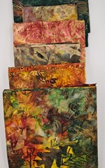 11 Yd Quilt Cotton Sewing Fabric Assortment Of Orange Green Red Batiks Yardage