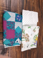 Lot of Fabric, floral, patchwork, dots, multicolor, 1lb 7oz