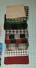 4″ Precut Fabric Squares Assorted Patterns Christmas and Plaid 1.7 Pound Lot
