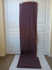 Navy Blue And Wine Plaid Woven Cotton Fabric 4-1/2 yd x 44″