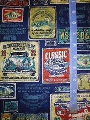 1/2 Bthy classic car plates orinomo Lightweight Cotton linen Canvas half yard