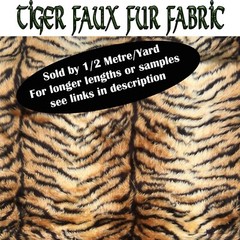 Tiger Fluffy Faux Fur Fabric 150cm wide (60″) sold by half metre/yard