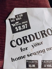 Burgundy Wine Cotton Blend Corduroy fabric 2.5 Yds L x45″ W Vintage Woolworth