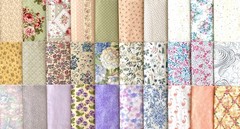 30 SHABBY CHIC & Light SUMMER Floral Fat /Long Quarter Quilt Fabric Bundle