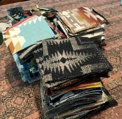 Pendleton Wool Scraps Large Lot Over 150 Wool Fabric Jacquard Remnants