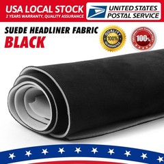 3MM Black Suede Headliner Fabric 80″x60″ Foam Backed for Car Inner Roof Repair
