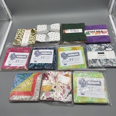 Lot Of (11) Charm Fabric 5” Bundles Mix Of 24, 35, 42 Pcs Per Bundle