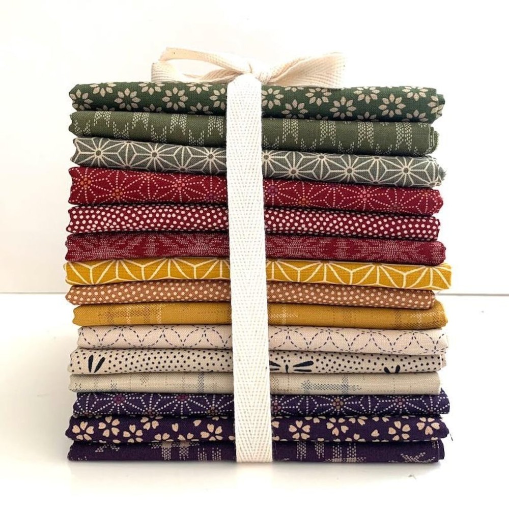 15 Multicolor Japanese Fat Eighth Fabric Bundle