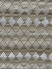Unknown Satin Tricolor Diamond Patter/Color White, ecru, gold- 8.75 yds