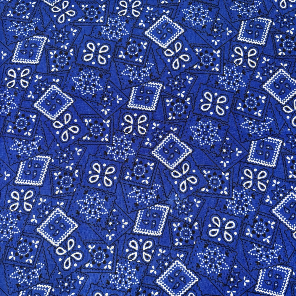 Fabric By The Yard – Blue Bandana – 43” Wide – cotton/synthetic blend