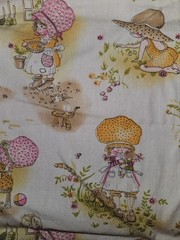 VTG J Manes Lot Of 3 HOLLY HOBBIE HTF Fabric Pieces Various Sizes Read