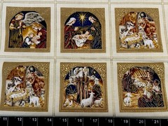Tina Scrap 9″x21″ CHRISTMAS Nativity Jesus 3 Wise Men Bethlehem Cotton Fabric