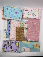 Lot Of Fleece,flannel,corduroy Baby Kid Fabric With Container quilt Craft