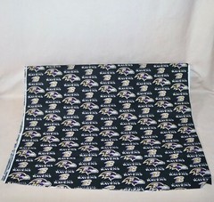 Baltimore Ravens ~ Large Logo Pattern NFL Cotton Fabric 1/4 Yard 9” X 58” New