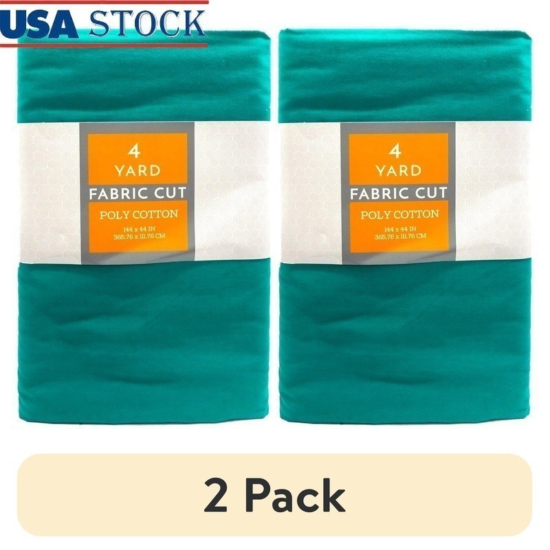 Polyester Cotton Precut Fabric 2 Pack Sewing Craft Durable Wrinkle Resistant New