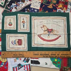1 lb Vintage Christmas Fabric Remnant Bundle Quilt Craft Sewing Lot fat quarters