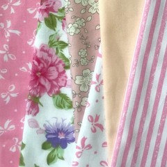 6Pcs 18X22 Inches Cotton Fabric Cute Random Pink Color Fat Quarter Bundles Patch