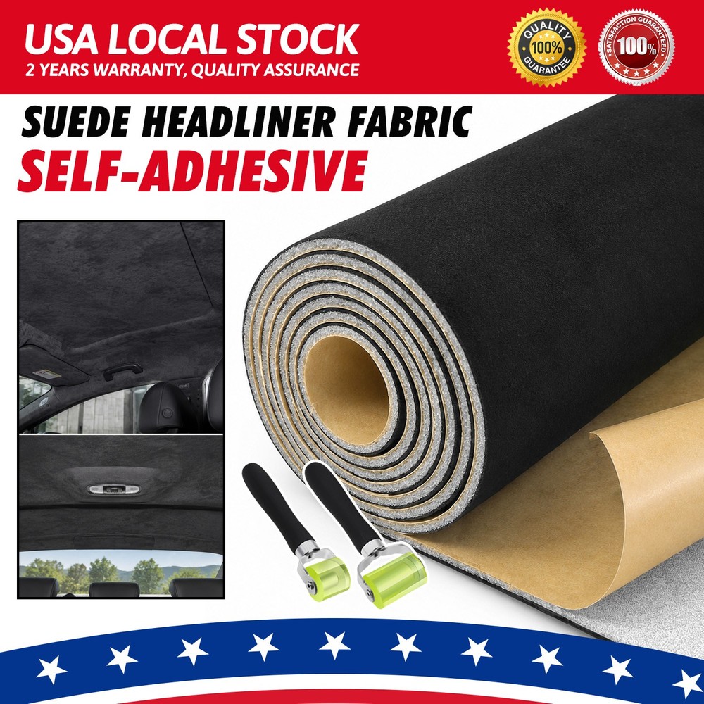 3mm Suede Automotive Headliner 19″x78″ Self-Adhesive Fabric Roll w/Install Tools