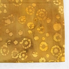 Batik Fabric Round Circles Design Golden Yellow Brown BTHY Cotton Quality