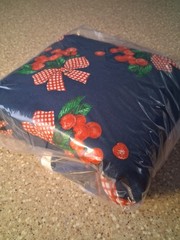 Cotton Fabric “Cherries All Over” #2099 Dk Navy 1996 3 yards Daisy Kingdom RARE