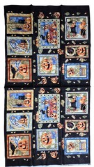 CLOTHWORKS Midnight Mischief Diane Knott Halloween Pumpkin Fabric Panel 23 x 44
