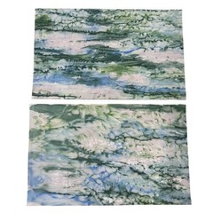 SkyDyes Mickey Lawler 2010 Hand Dyed Fabric TWO 1yd Pieces Abstract Blue Green