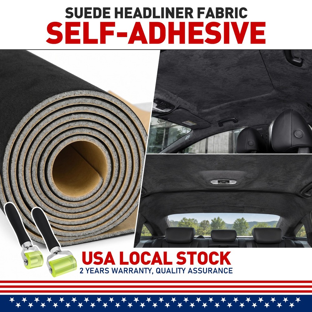 3mm Suede Automotive Headliner 19″x78″ Self-Adhesive Fabric Roll w/Install Tools