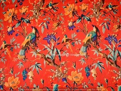 5 Yard Hand Bird Print Handmade Cotton Indian Natural Sanganeri Print Fabric