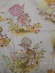 VTG J Manes Lot Of 3 HOLLY HOBBIE HTF Fabric Pieces Various Sizes Read