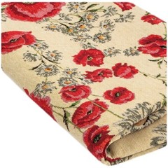 Vintage Poppy French Woven Jacquard Tapestry Fabric for Garment Dress 58″width