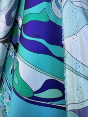 Italian Deadstock 100% Silk Twill 60 GSM Fabric By The Yard Emilio Pucci Logo