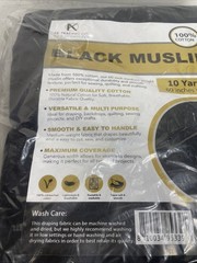 Versatile 60in Wide Black Muslin Fabric – Soft Touch, 10 Yards, Multiple Uses